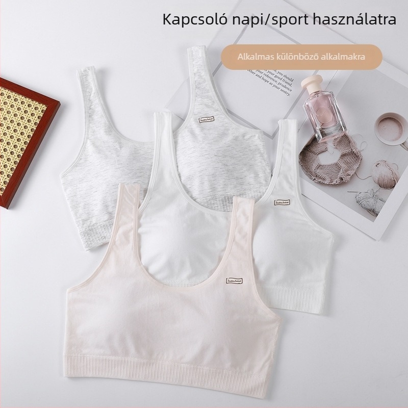 Tinédzser sportmelltartó légáteresztő kosarakkal, kényelmes és természetes fazon