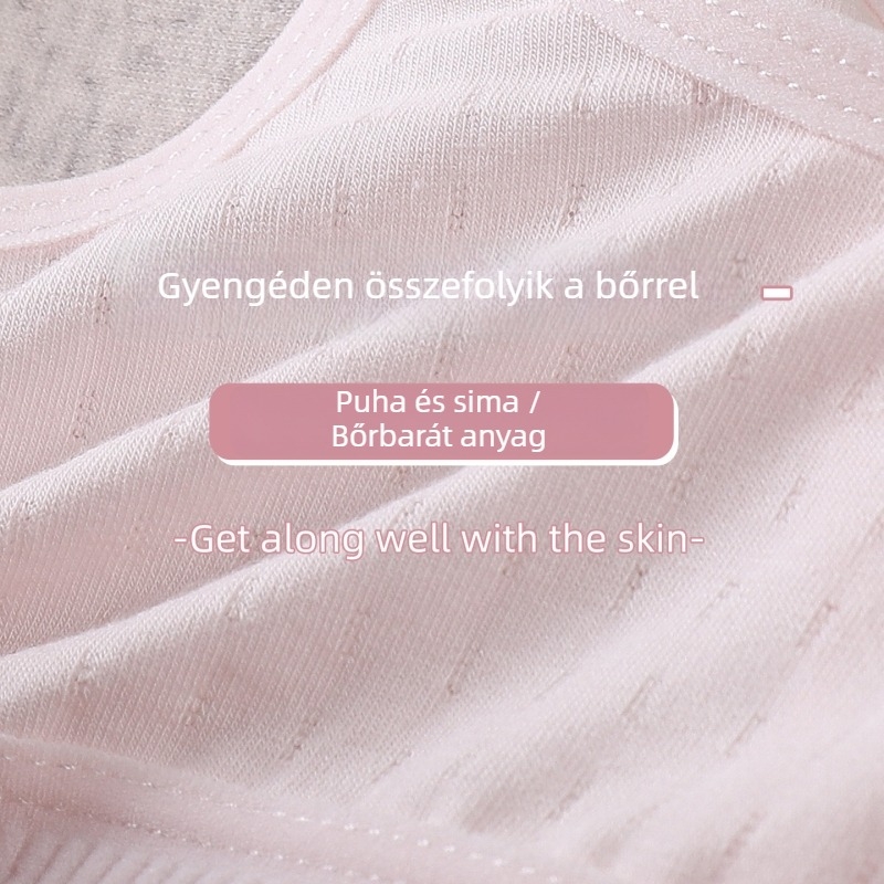 Pamutból készülő, légáteresztő, teljes kosaras sportmelltartó középiskolás lányoknak