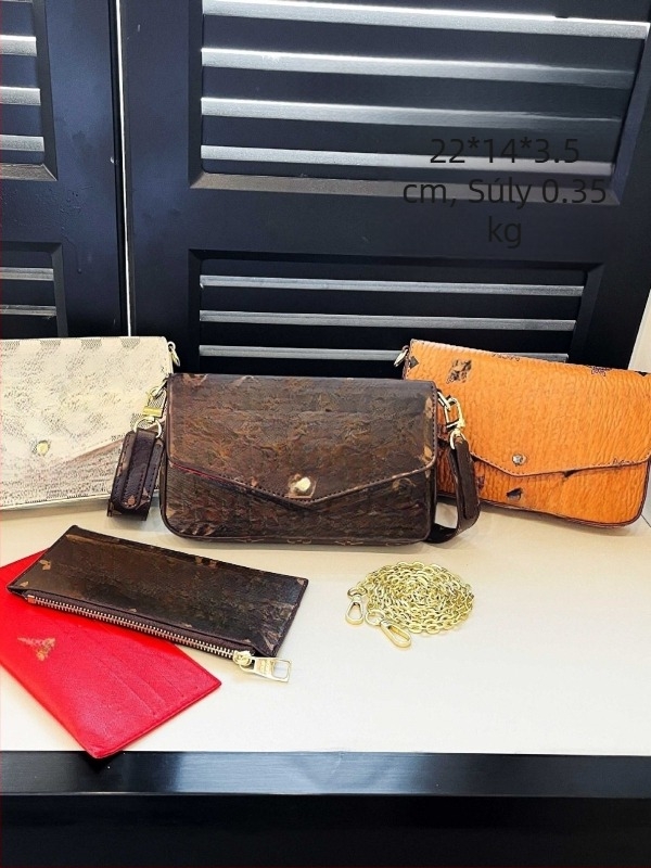 Női Mahjong táska lánccal, 3-in-1 — váll- és crossbody táska, három darabos készlet