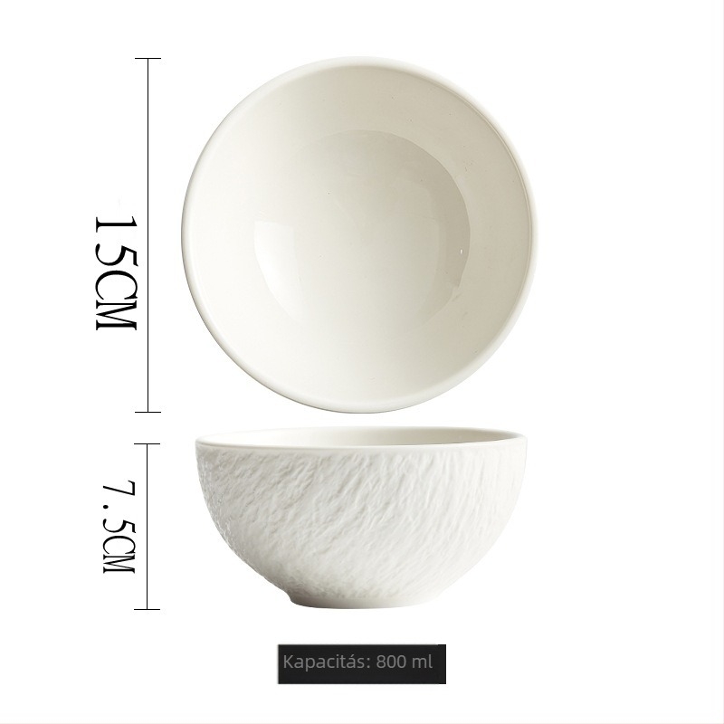 Kerámia rizstál moka színű kőhatású, modern minimalist design, 11–11,9 cm átmérő, mikrohullámú sütőben használható, desszertekhez és gyümölcsökhöz