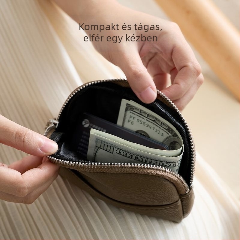 Kagyló alakú női rendező pénztárca, kompakt mini táska kártyák, kulcsok, rúzs és fülhallgatók tárolására