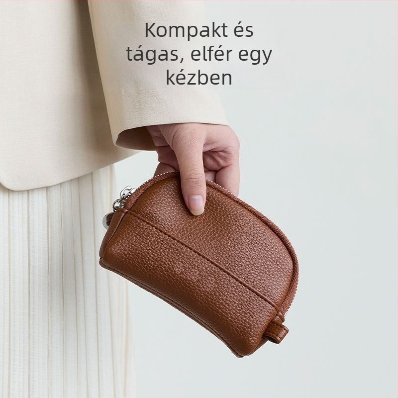 Kagyló alakú női rendező pénztárca, kompakt mini táska kártyák, kulcsok, rúzs és fülhallgatók tárolására