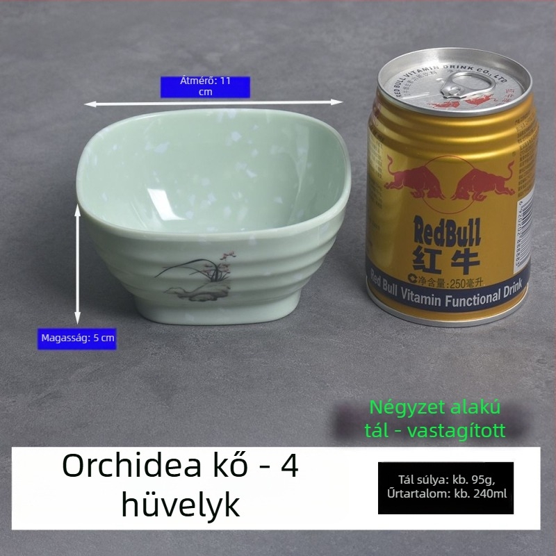Melaminból készült kis tál leveshez, rizshez, kásához és tésztához – kör alakú éttermi tál, kínai stílusú