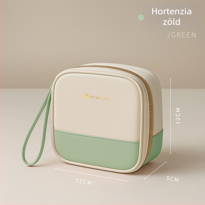 PU hordozható kozmetikai táska rúzs- és higiéniai betét tárolóval, elegáns megjelenés