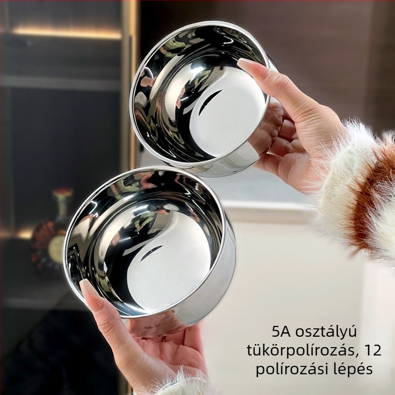 304 élelmiszer-minőségű rozsdamentes acél, kétszintes tál, hőszigetelés és égésvédő, levesnek, tésztának és ételeknek — háztartási és iskolai edények