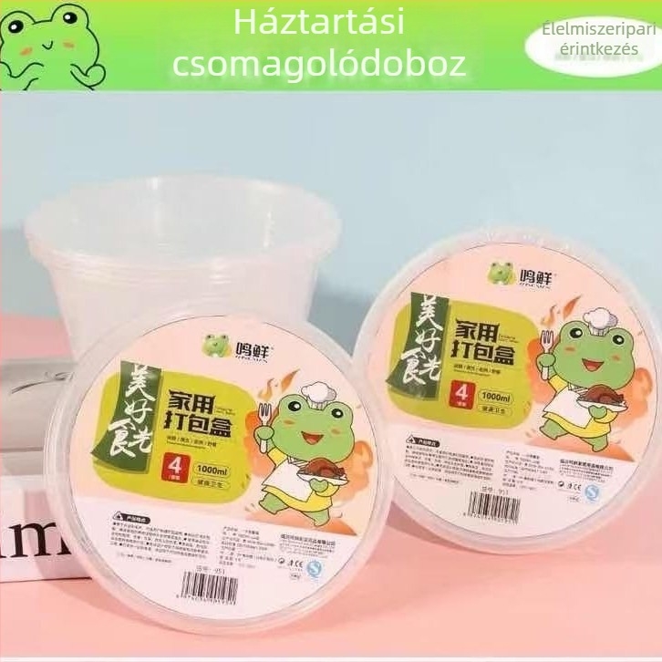 Mingxian egyszer használatos leveses tálak — vastag és strapabíró, nem áteresztő, kör alakú műanyag tálak családi összejövetelekhez, frissesség megőrzése