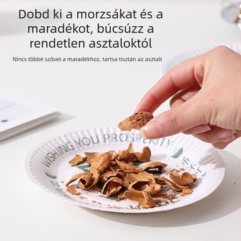 Lebomló, egyszer használatos papírtányérok cukornád rostból, kör alakú készlet kültéri grillhez és születésnapi tortához, nemzeti trend dizájn