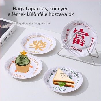 Lebomló, egyszer használatos papírtányérok cukornád rostból, kör alakú készlet kültéri grillhez és születésnapi tortához, nemzeti trend dizájn