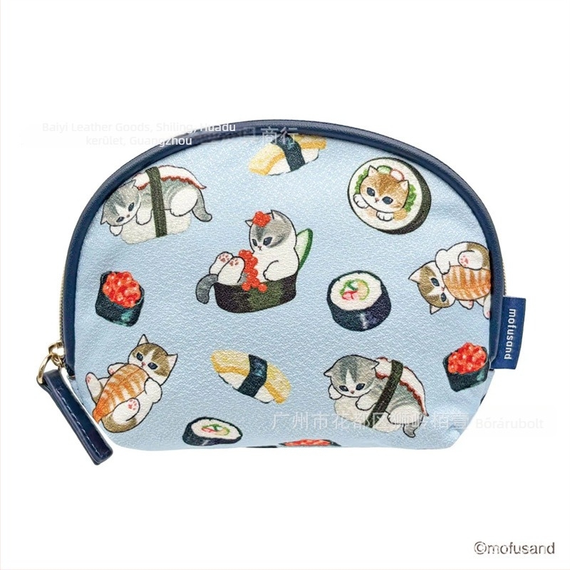 Karikatúraszerű sushi macska tároló neszesszer, mini zsebkendő tartó, rúzs és kozmetikumok szervezője
