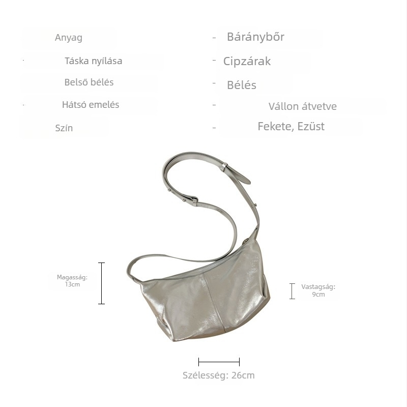 2026-os új finom báránybőr Dumpling táska nőknek, crossbody stílusú, puha valódi bőr, elegáns megjelenés