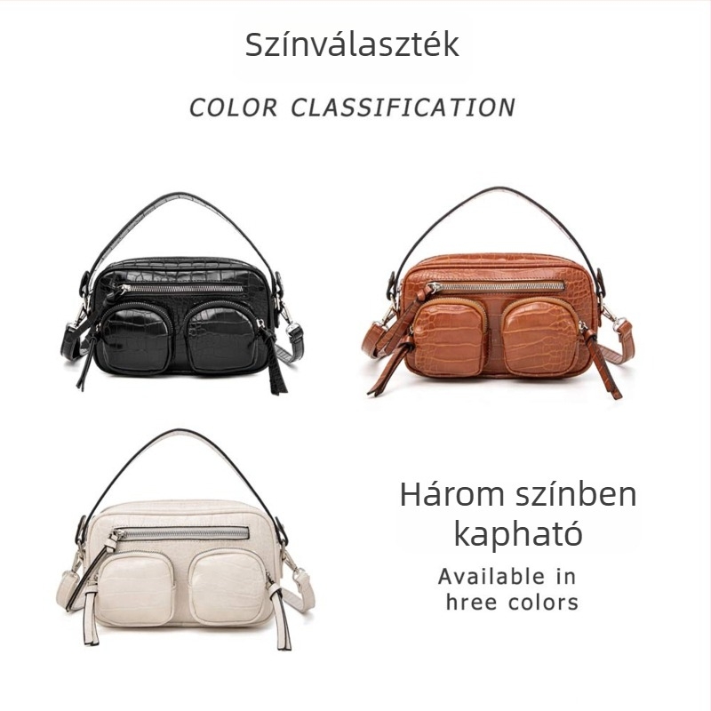 Könnyű luxus, krokodil mintázatú crossbody táska, PU bőr, kis méret, 2025 nyár