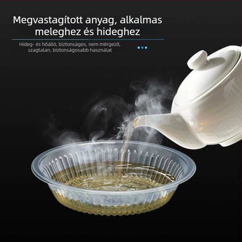 Egyszer használatos mártásos tál, szójaszószhoz és fűszerekhez, kerek műanyag tál (50–180 ml)