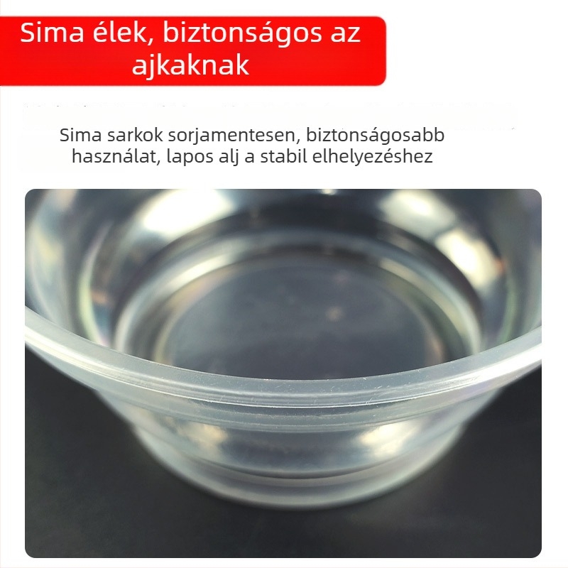 Egyszer használatos átlátszó étkezési tál, műanyag leveses tál, hőálló, kör alakú, egyenként csomagolva