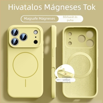 Mágneses folyékony szilikon tok iPhone 17 és iPhone 16 számára — teljes lefedettség, ütésálló, puha tapintású, bőrszerű érzet