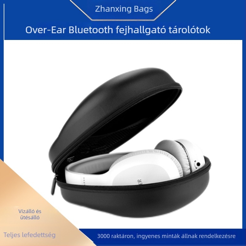 Over-ear fülhallgatókhoz EVA tároló tok, hordozható, ütésálló és vízálló