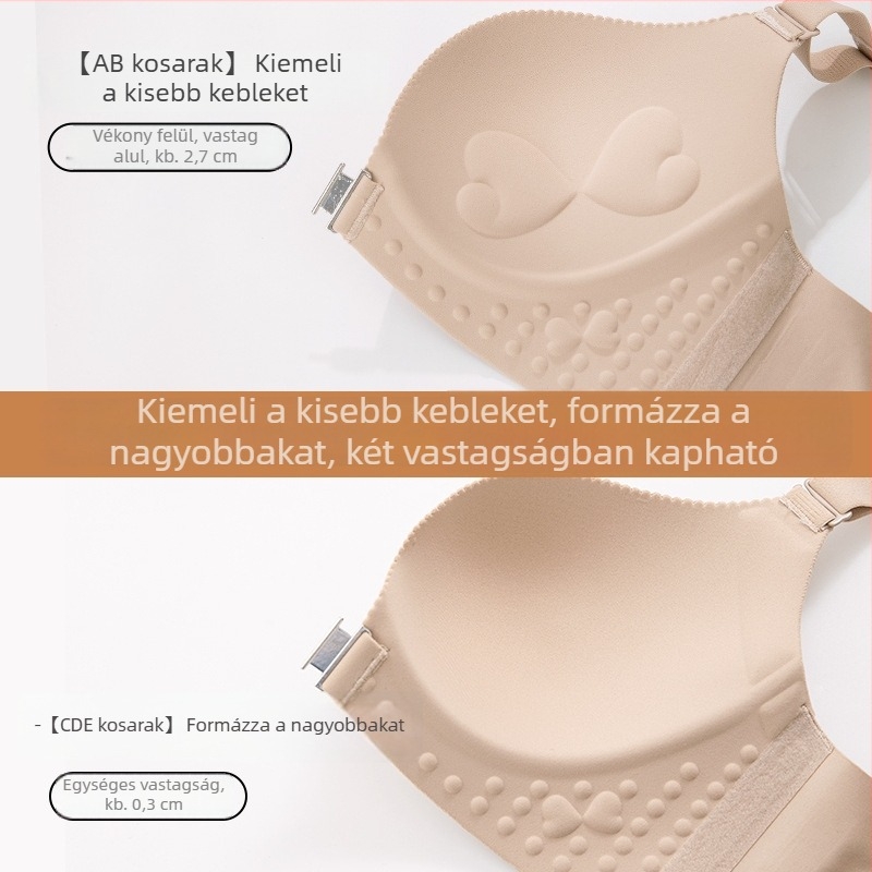 Elöl kapcsos melltartó kis mellekhez — push-up, varrat nélküli, összegyűlő hatás, anti-lógás, szexi csipkés hátsó rész