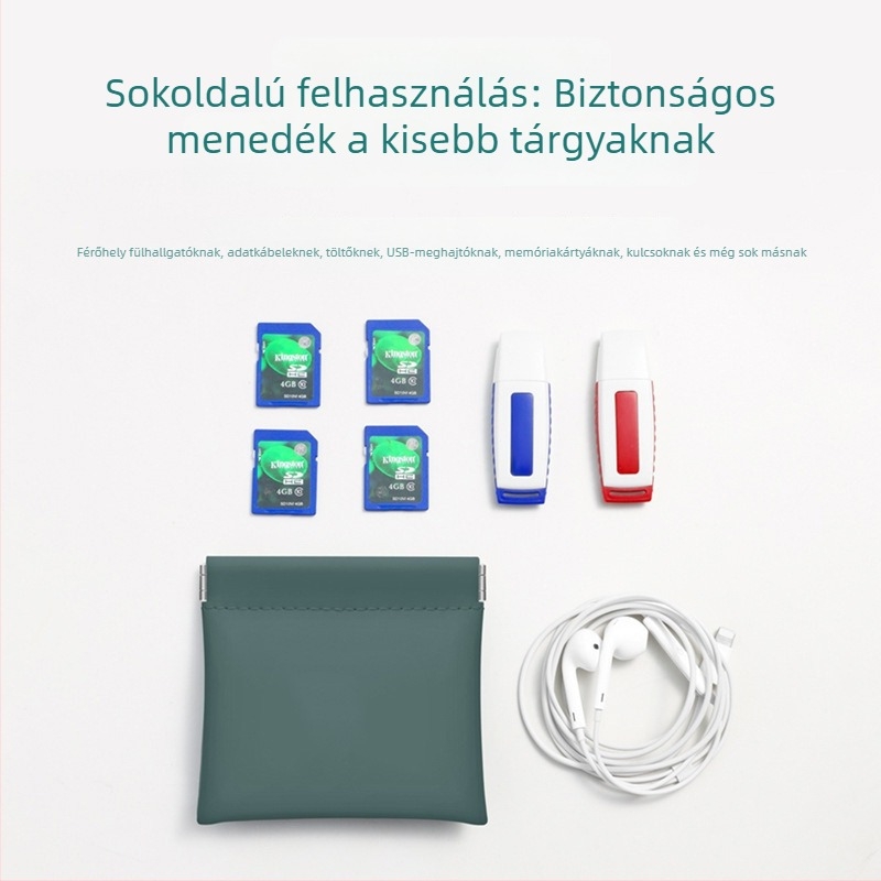 Egyszerű, egyszínű pénztárca – kompakt tároló érmekhez, fülhallgatókhoz, kábelekhez és rúzsokhoz