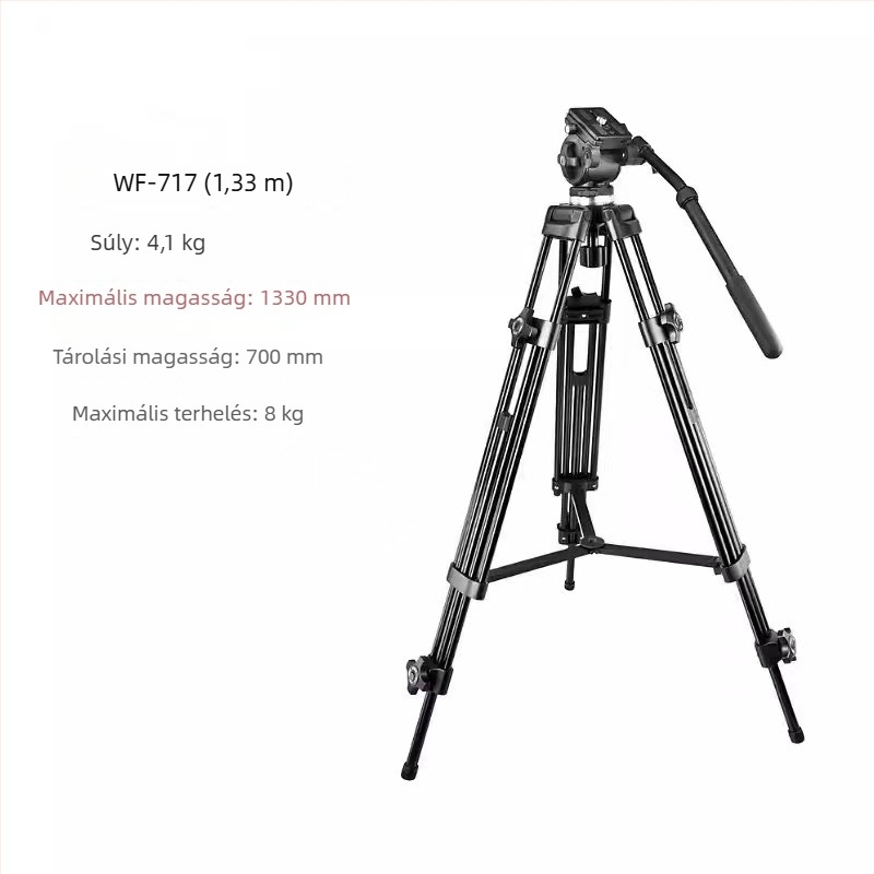 Weifeng WF717 alumíniumötvözetes állvány hidraulikus pan-tilt fejjel, 1,8 m