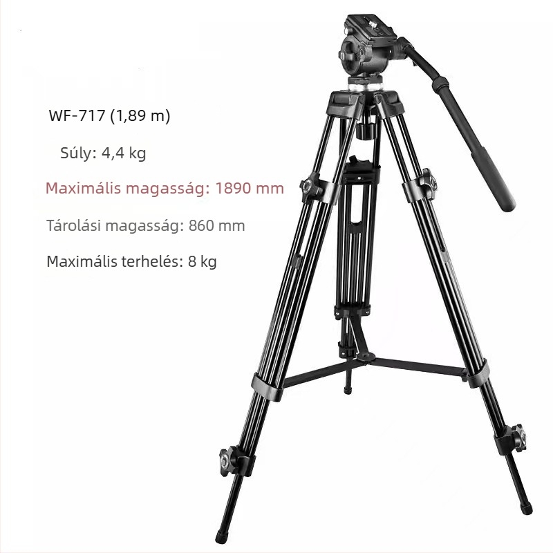 Weifeng WF717 alumíniumötvözetes állvány hidraulikus pan-tilt fejjel, 1,8 m