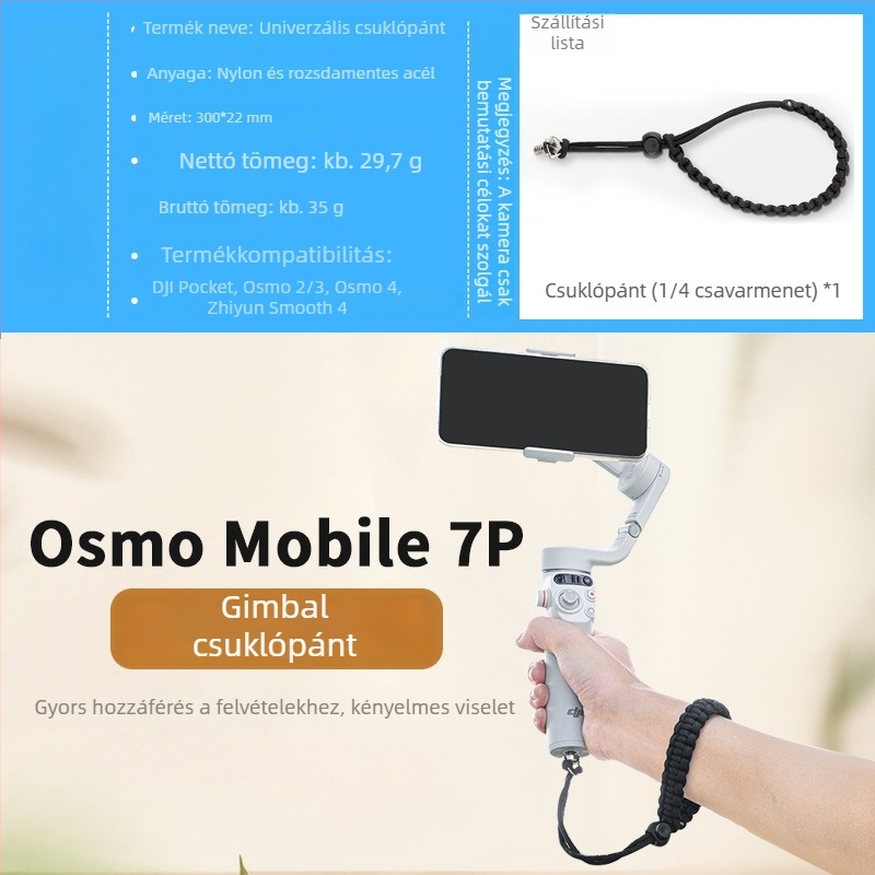 DJI OM3/4/5/6/SE/Mobile7/7P-hez univerzális biztonsági zsinór a gimbal stabilizátorhoz