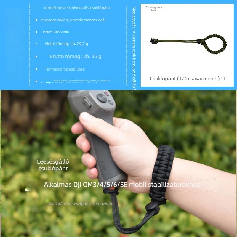 DJI OM3/4/5/6/SE/Mobile7/7P-hez univerzális biztonsági zsinór a gimbal stabilizátorhoz