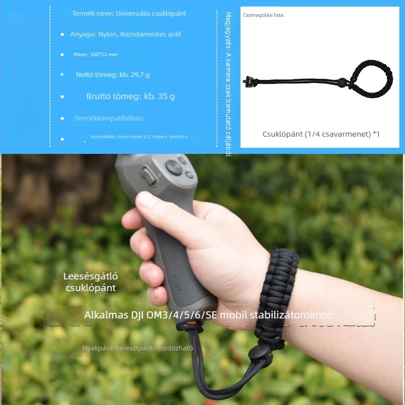 DJI OM3/4/5/6/SE/Mobile7/7P-hez univerzális biztonsági zsinór a gimbal stabilizátorhoz