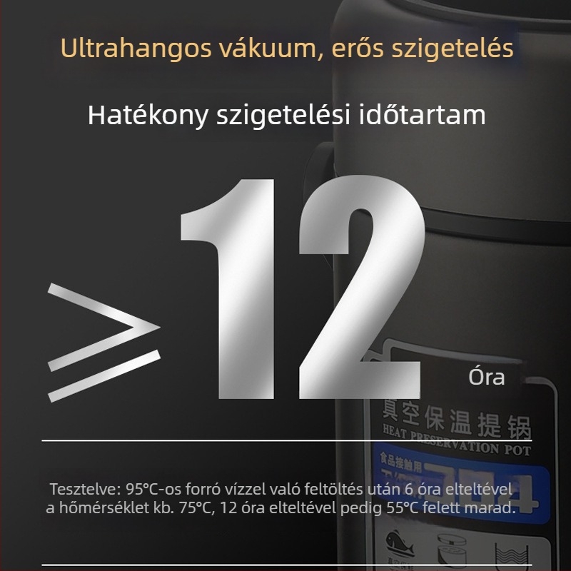 Rozsdamentes acélból készült szigetelt ebédes doboz, nagy kapacitású, háromrétegű Bento doboz, hordozható felnőtteknek és diákoknak