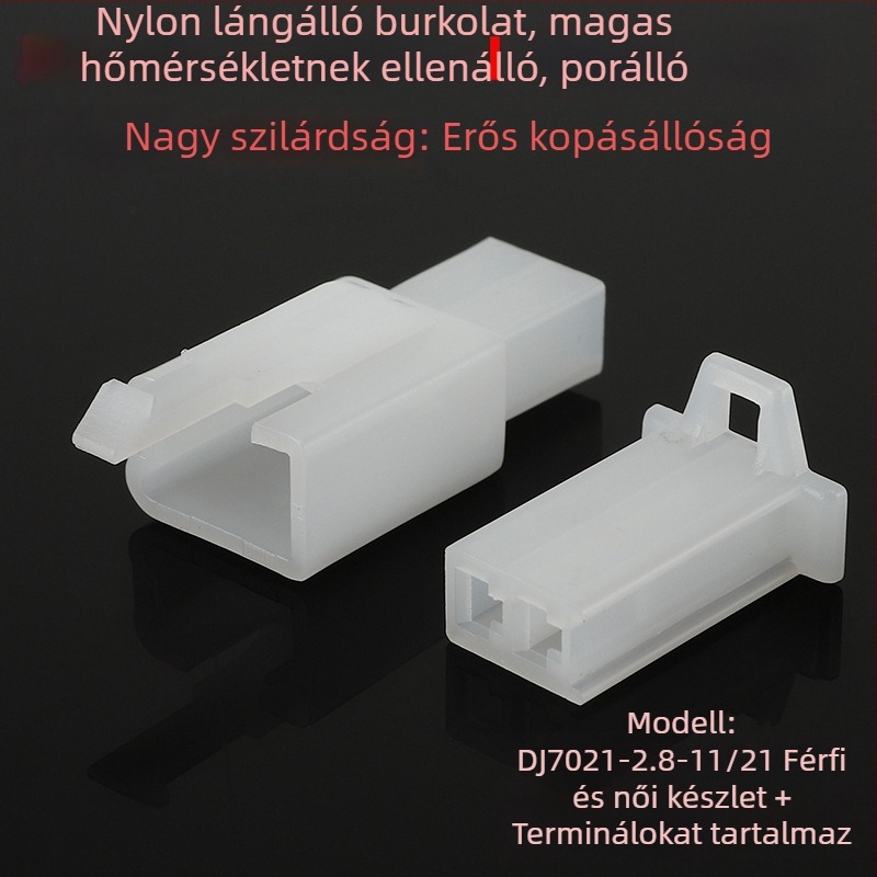 2,8 mm-es csatlakozó elektromos járműhöz, 2–9 lyukas mag, vezetékpár dugó- és aljzatérintkezők, férfi és női