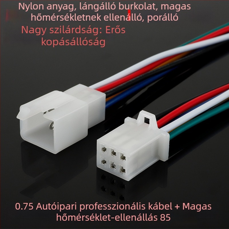 2,8 mm-es csatlakozó elektromos járműhöz, 2–9 lyukas mag, vezetékpár dugó- és aljzatérintkezők, férfi és női
