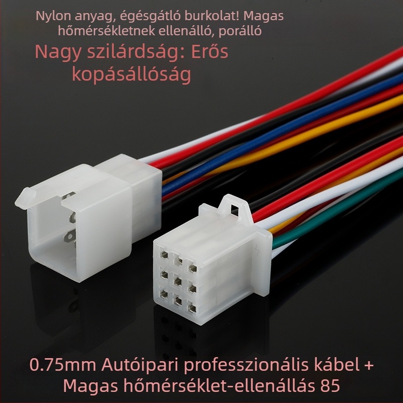 2,8 mm-es csatlakozó elektromos járműhöz, 2–9 lyukas mag, vezetékpár dugó- és aljzatérintkezők, férfi és női