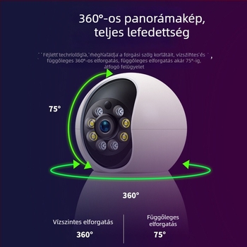 Okos otthoni vezeték nélküli kamera, HD felbontású, Wi‑Fi, távoli hang-interkom, megfigyelés és felvétel