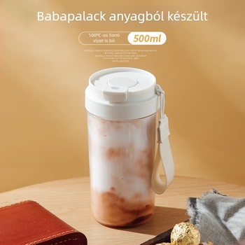 Nagy kapacitású szívószálas vízpohár, hőálló Tritan műanyagból, hordozható