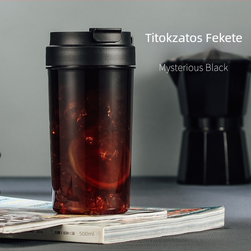 Nagy kapacitású szívószálas vízpohár, hőálló Tritan műanyagból, hordozható