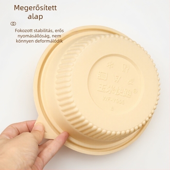900 ml biológiailag lebomló kukoricakeményítőből készült kör alakú tál, környezetbarát élelmiszer-minőségű elvihető doboz