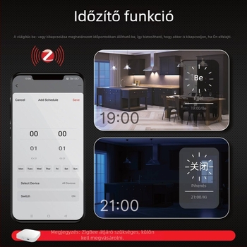 Zigbee intelligens kapcsoló lépcsőmentes fényerő-szabályozással, alkalmazásvezérléssel, időzítéssel, hangvezérléssel, többirányú kapcsoló