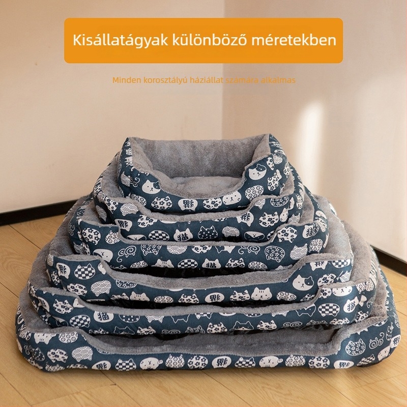 Négyszögletes kisállat ág vastag meleg párnával, ideális nagy- és kistestű kutyáknak, macskáknak és kölyökkutyáknak
