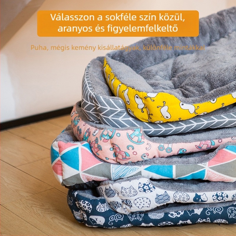 Négyszögletes kisállat ág vastag meleg párnával, ideális nagy- és kistestű kutyáknak, macskáknak és kölyökkutyáknak
