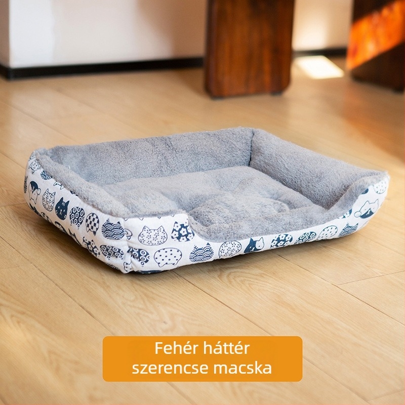 Négyszögletes kisállat ág vastag meleg párnával, ideális nagy- és kistestű kutyáknak, macskáknak és kölyökkutyáknak
