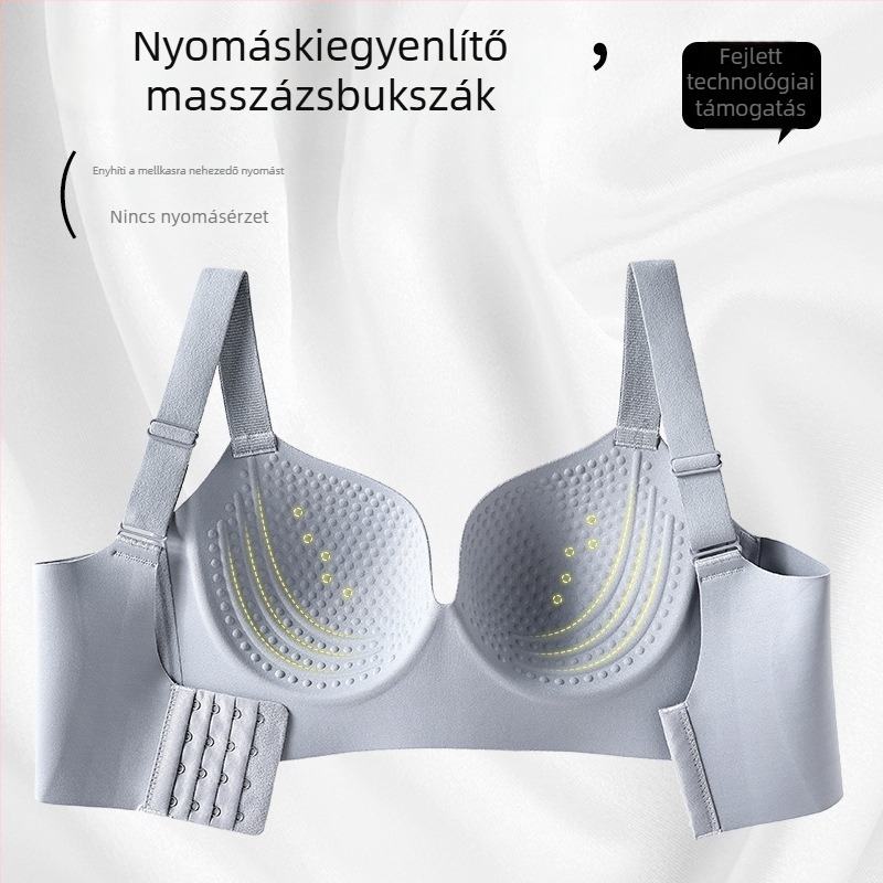 Sima varrás nélküli melltartó nőknek plusz méretben, kényelmes, vékony fazon, formázó, anti-süllyedés, masszázs melltartó
