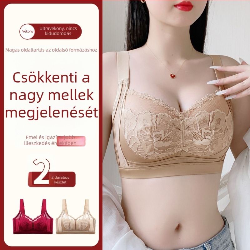 Plusz méretű drót nélküli melltartó nagy mellekhez, lélegző, ultra vékony formázott kosár, mell formázás, oldalsó támasz, tartásjavító, kényelmes