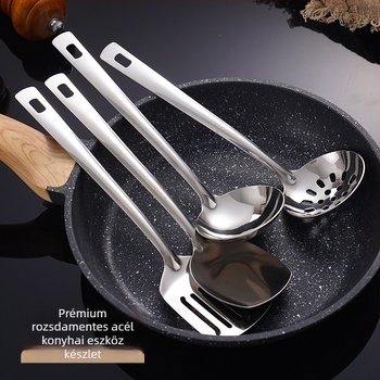 201 rozsdamentes acél konyhai eszköz készlet – kanál és spatula, tapadásmentes, hőálló, modern minimalist stílus