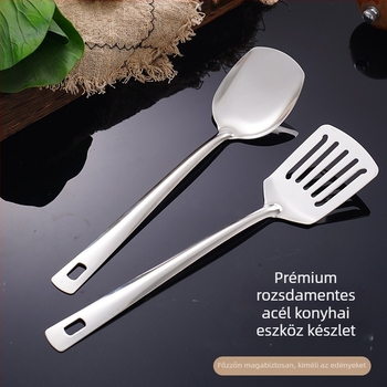 201 rozsdamentes acél konyhai eszköz készlet – kanál és spatula, tapadásmentes, hőálló, modern minimalist stílus