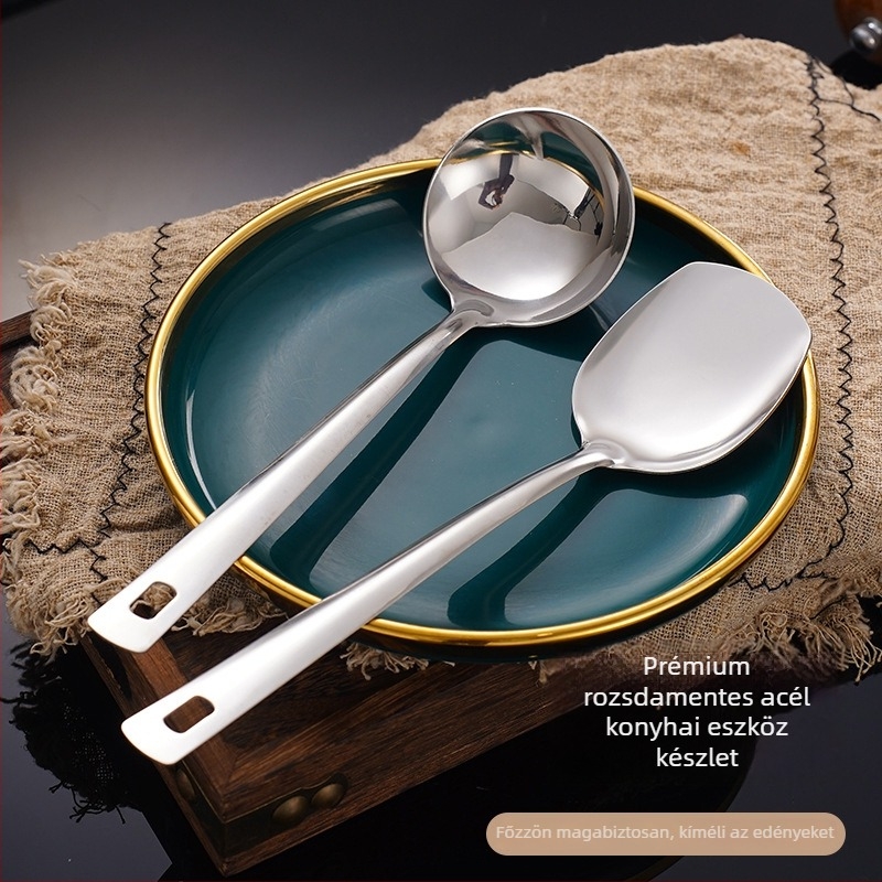 201 rozsdamentes acél konyhai eszköz készlet – kanál és spatula, tapadásmentes, hőálló, modern minimalist stílus