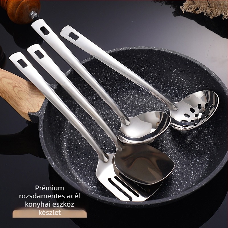 201 rozsdamentes acél konyhai eszköz készlet – kanál és spatula, tapadásmentes, hőálló, modern minimalist stílus