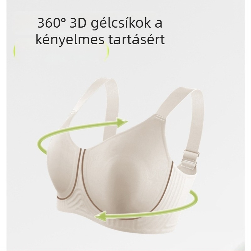 Plusz méretű melltartó puha támasztással, nyúlfülű kosárral, vékony, varrás nélküli nyárra, oldalrész formázás, emelő hatás