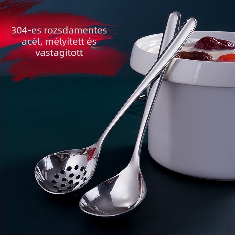 304 rozsdamentes acél mély leveskanál szűrővel