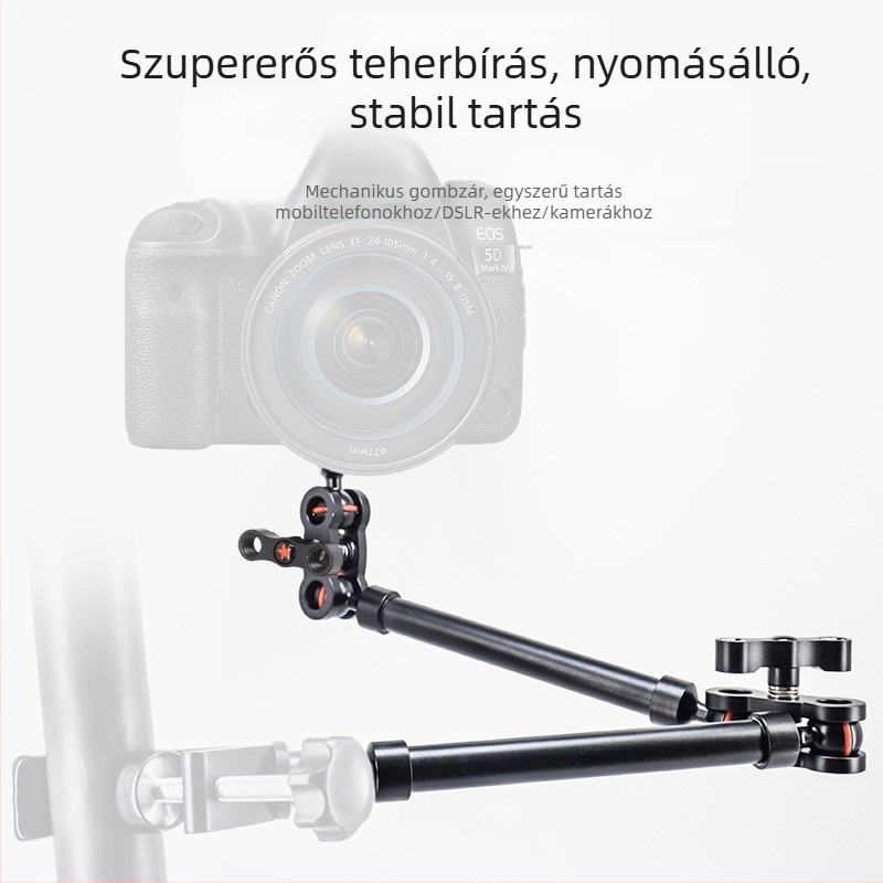 Teljesen fém mágikus kar univerzális monitorhoz, kettős szakaszos kinyúlás, 530 mm