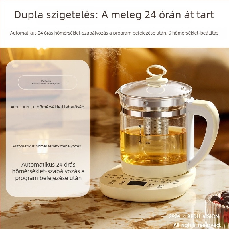 Egészségvédő főzőedény gyógynövényekhez, nagy kapacitású, többfunkciós elektromos teáskanna otthonra és irodába, teljesen automata