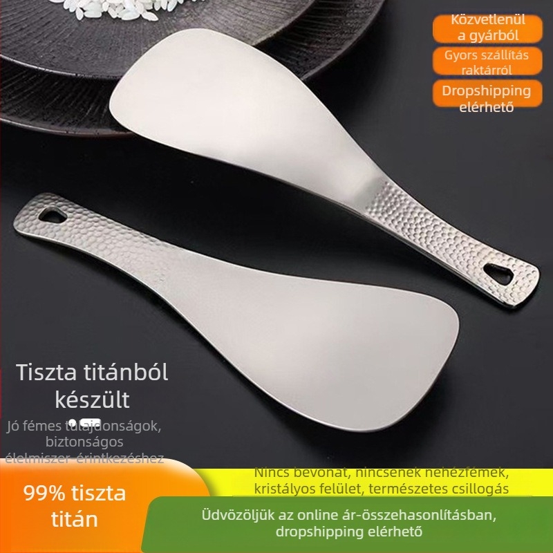 Tiszta titánból készült rizskanál otthoni konyhához, elegáns könnyed luxus stílus