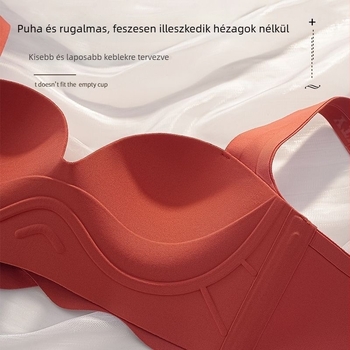 Varrás nélküli női melltartó, 3/4 kosár kis mellre, emelés és formázás, oldalsó szövetek összegyűjtése, anti-esés